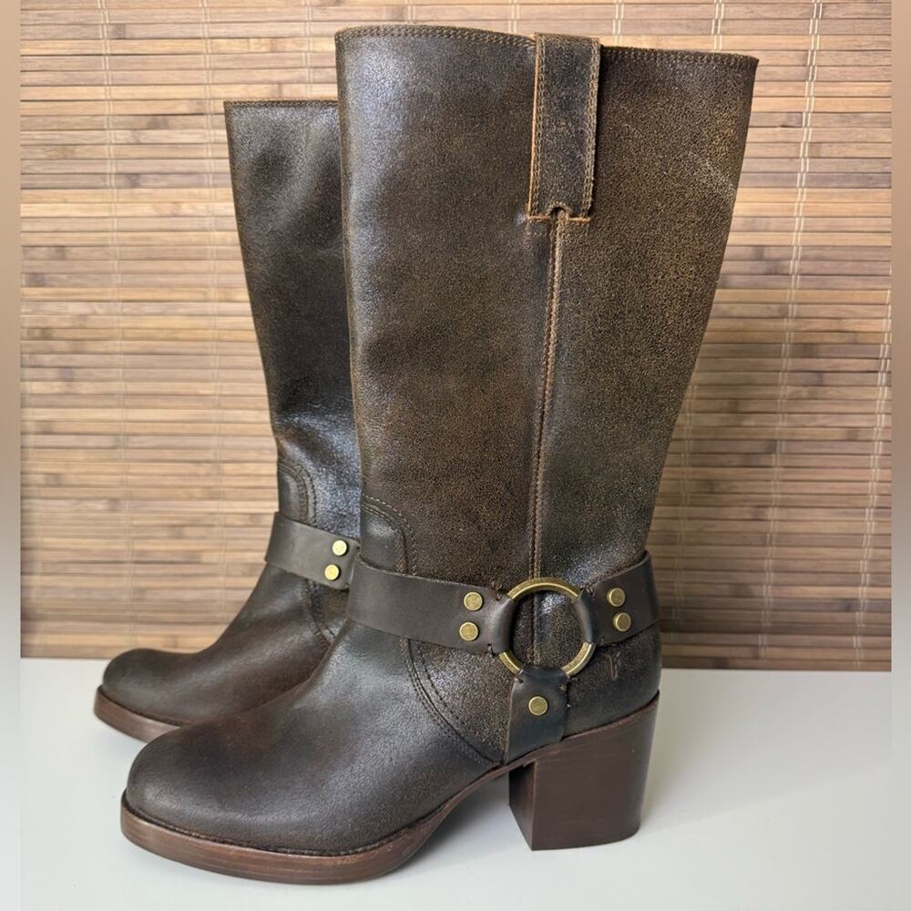 Frye Jean Harness Boot Chocolate 9.5 - Picture 7 of 10